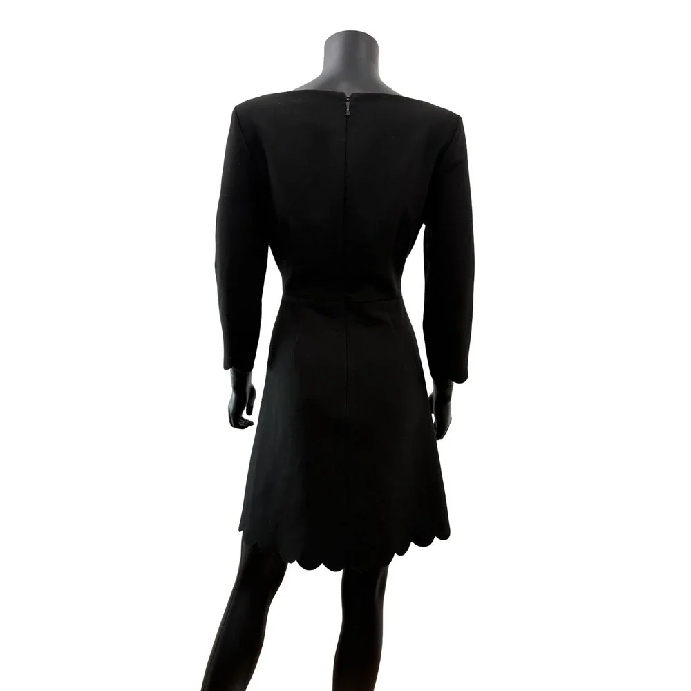 Kate Spade New York Black Scallop Hem Fit & Flare Dress Size 6